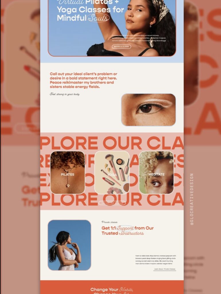 UI inspiration for portfolio website